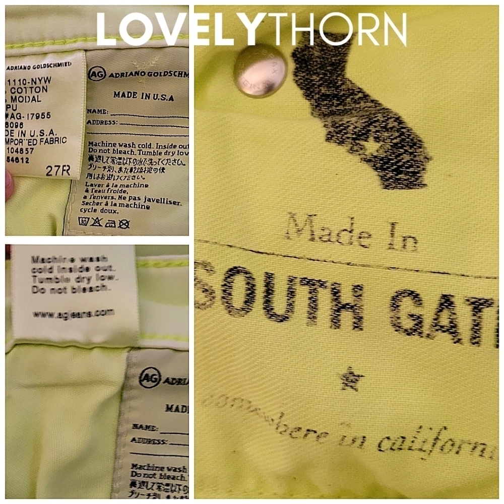 AG JEANS // ltd ed the stilt cigarette leg neon yellow sateen jeans - Picture 16 of 16
